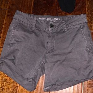 grey american eagle shorts